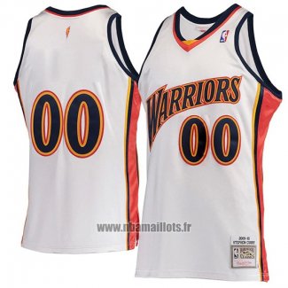 Maillot Golden State Warriors Personnalise Hardwood Classics 2009-10 Blanc