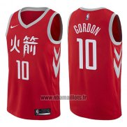 Maillot Houston Rockets Eric Gordon No 10 Ville 2017-18 Rouge