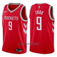 Maillot Houston Rockets Zhou Qi No 9 Swingman 2017-18 Rouge