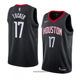 Maillot Houston Rocketst P.j. Tucker No 17 Statement 2018 Noir