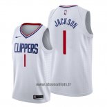 Maillot Los Angeles Clippers Reggie Jackson No 1 Association 2019-20 Blanc