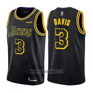 Maillot Los Angeles Lakers Anthony Davis No 3 Ville 2019 Noir