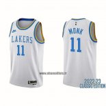 Maillot Los Angeles Lakers Malik Monk NO 11 Classic 2022-23 Blanc