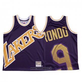 Maillot Los Angeles Lakers Rajon Rondo NO 9 Mitchell & Ness Big Face Volet