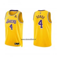 Maillot Los Angeles Lakers Rajon Rondo NO 4 75th Anniversary 2021-22 Jaune