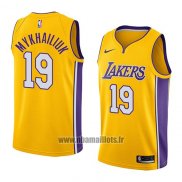 Maillot Los Angeles Lakers Sviatoslav Mykhailiuk No 19 Icon 2018 Jaune