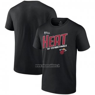 Maillot Manche Courte Miami Heat 2023 NBA Finals Skip Pass Noir