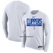 Maillot Manches Longues Los Angeles Clippers Practice Performance 2022-23 Blanc