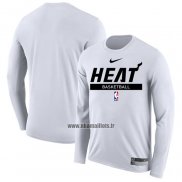 Maillot Manches Longues Miami Heat Practice Performance 2022-23 Blanc