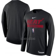 Maillot Manches Longues Miami Heat Practice Performance 2022-23 Noir