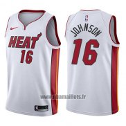 Maillot Miami Heat James Johnson No 16 Association 2017-18 Blanc