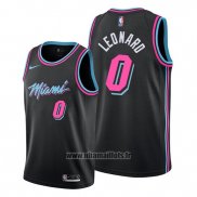 Maillot Miami Heat Meyers Leonard No 0 Ville Noir