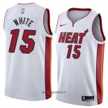 Maillot Miami Heat Okaro White No 15 Association 2018 Blanc