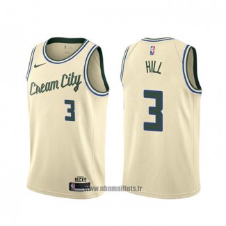 Maillot Milwaukee Bucks George Hill NO 3 Ville 2019-20 Crema