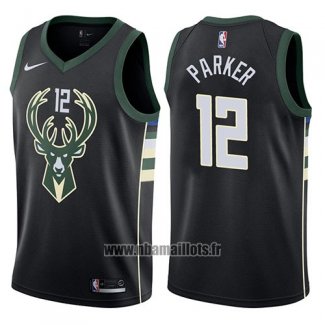 Maillot Milwaukee Bucks Jabari Parker No 12 Statement Harley 2017-18 Noir