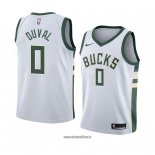 Maillot Milwaukee Bucks Trevon Duval No 0 Association 2018 Blanc