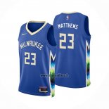 Maillot Milwaukee Bucks Wesley Matthews NO 23 Ville 2022-23 Bleu