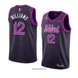 Maillot Minnesota Timberwolves C. J. Williams No 12 Ville 2018-19 Volet