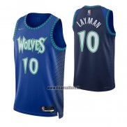 Maillot Minnesota Timberwolves Jake Layman NO 10 Ville 2021-22 Bleu