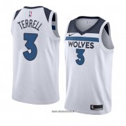 Maillot Minnesota Timberwolves Jared Terrell No 3 Association 2018 Blanc