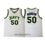 Maillot Navy David Robinson No 50 Blanc