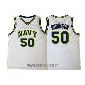 Maillot Navy David Robinson No 50 Blanc