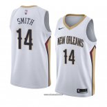 Maillot New Orleans Pelicans Jason Smith No 14 Association 2018 Blanc