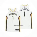 Maillot New Orleans Pelicans Zion Williamson NO 1 Association Authentique 2020-21 Blanc