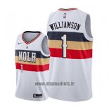 Maillot New Orleans Pelicans Zion Williamson No 1 Earned 2019-20 Blanc