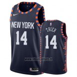 Maillot New York Knicks Allonzo Trier No 14 Ville 2019 Bleu