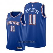 Maillot New York Knicks Frank Ntilikina No 11 Statement Bleu