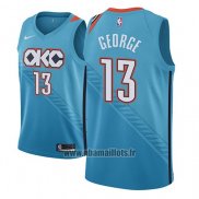 Maillot Oklahoma City Thunder Paul George No 13 Ville 2018-19 Bleu