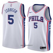 Maillot Philadelphia 76ers Amir Johnson No 5 Association 2018 Blanc