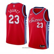 Maillot Philadelphia 76ers Landry Shamet No 23 Statement 2017-18 Rouge2