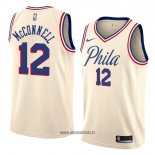 Maillot Philadelphia 76ers T.j. Mcconnell No 12 Ville 2018 Crema