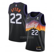 Maillot Phoenix Suns Deandre Ayton NO 22 Ville 2020-21 Noir