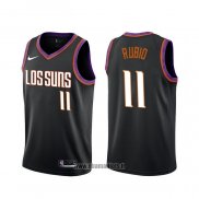 Maillot Phoenix Suns Ricky Rubio NO 11 Ville 2019-20 Noir