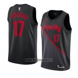 Maillot Portland Trail Blazers Skal Labissiere No 17 Ville 2019 Noir