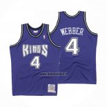 Maillot Sacramento Kings Chris Webber No 4 Mitchell & Ness 1998-99 Noir