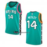 Maillot San Antonio Spurs Blake Wesley NO 14 Ville 2022-23 Vert