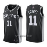 Maillot San Antonio Spurs Bryn Forbes No 11 Swingman Icon 2017-18 Noir