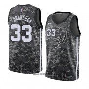 Maillot San Antonio Spurs Dante Cunningham No 33 Ville 2018 Gris