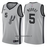 Maillot San Antonio Spurs Dejounte Murray No 5 Statement 2017-18 Gris
