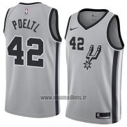 Maillot San Antonio Spurs Jakob Poeltl No 42 Statement 2018 Gris