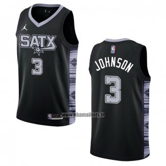 Maillot San Antonio Spurs Keldon Johnson NO 3 Statement 2022-23 Noir