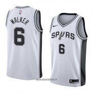 Maillot San Antonio Spurs Lonnie Walker No 6 Association 2018 Blanc