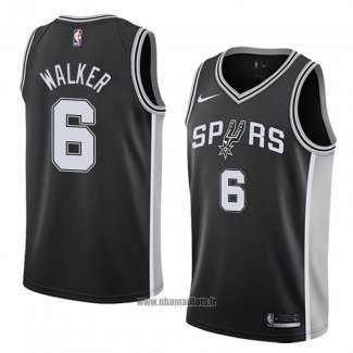 Maillot San Antonio Spurs Lonnie Walker No 6 Icon 2018 Noir