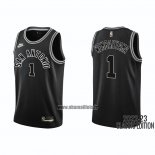 Maillot San Antonio Spurs Victor Wembanyama NO 1 Classic 2022-23 Noir