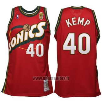 Maillot Seattle Supersonics Shawn Kemp No 40 Historic Retro Rouge