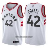 Maillot Tornto Raptors Jakob Poeltl No 42 Association 2017-18 Blanc